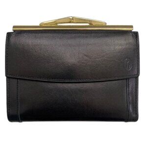 VINTAGE Hartmann Black Leather Kisslock Wallet Coin Purse